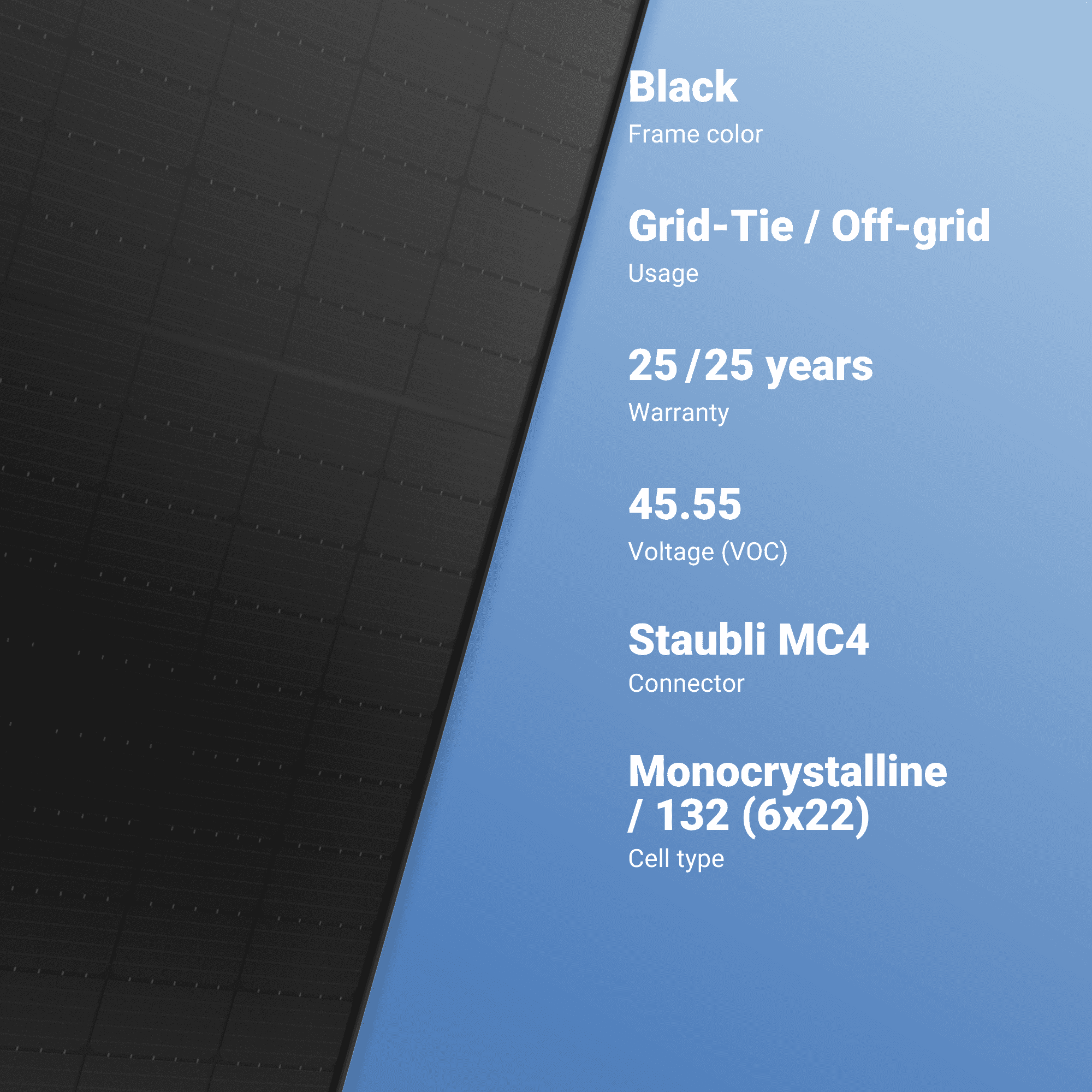 Q CELLS 400W Bifacial Photo voltaic Panel - 132 Cells, 12 Busbars, Q.PEAK DUO BLK ML-G10+/T